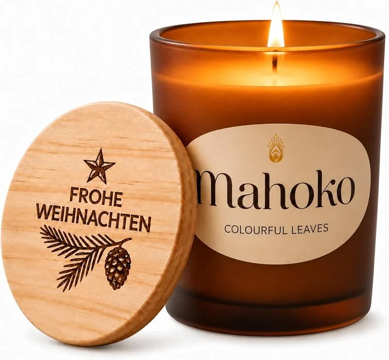 Besuche den Mahoko-Store Duftkerze Weihnachten aus Sojawachs, Weihnachtskerze im Glas — Kerzenlicht Abendessen