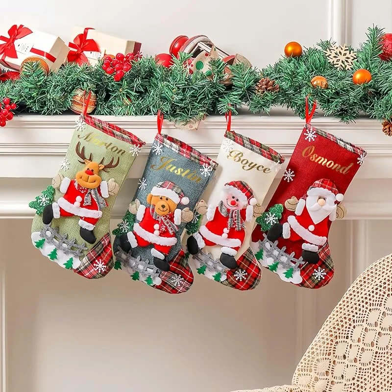 Besuche den Drawelry-Store Drawelry Personalisierte Namen Weihnachtsstrümpfe Hängende Ornamente Nikolausstrumpf Süßigkeitentüten Hängende Aufhängen Dekoration Xmas Geschenke für Kamin Wand Treppe Weihnachtsbaum Deko (A5) — Weihnachtsdeko