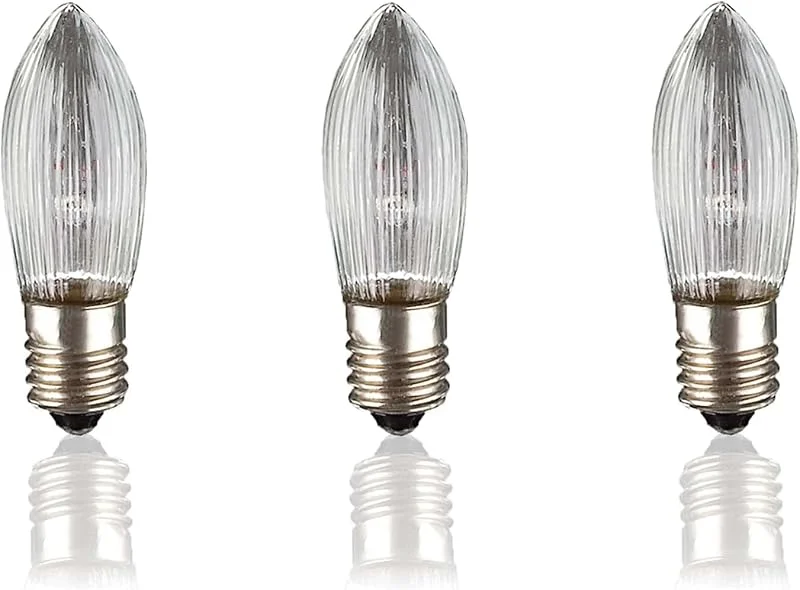 Besuche den hellum-Store Hellum Ersatzkerzen Glühfaden 3x, 12V 3W, 20 Brennstellen E10 innen 912135 — Weihnachtsbeleuchtung