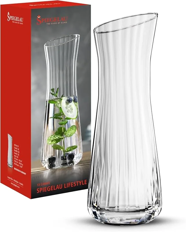 Besuche den Spiegelau-Store Spiegelau Karaffe 1 Liter, LifeStyle, 4450157, Wasserkaraffe aus Kristallglas, Glaskaraffe spülmaschinenfest — Wein und Festtafel