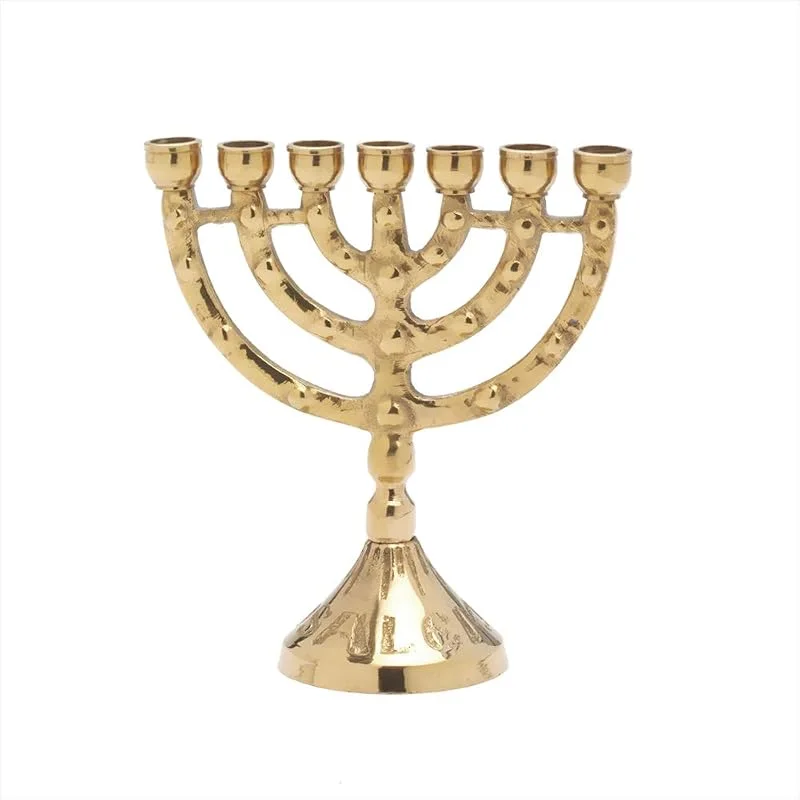Besuche den NKlaus-Store NKlaus Menorah, 7er Leuchter für Kerzen bis Ø 1cm, Messing, 11cm hoch — Kerzenlicht Abendessen