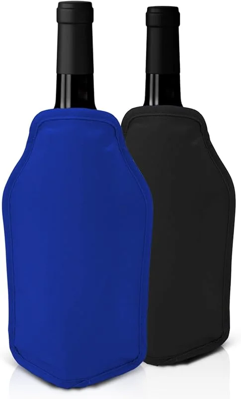 Besuche den joeji's Kitchen-Store joeji's Weinkühlhülle 2er Set – Gefrierbare Flaschenkühlmanschette 750ml — Wein und Festtafel