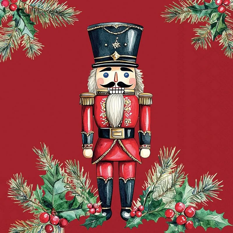 Besuche den Ambiente-Store Ambiente Servietten Papier 33x33cm 3-lag. mit Nussknacker Motiv 20 STK. — Advent und Tisch