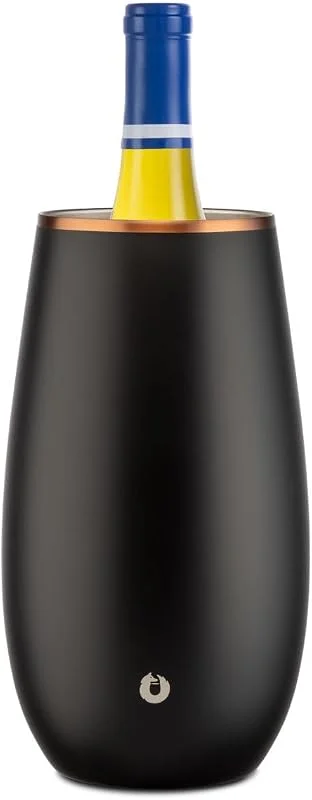Marke: Snowfox SNOWFOX Premium vakuumisolierter dreiwandiger Edelstahl-Weinkühler mit optimaler Passform, um Wein länger kalt zu halten, passend für die meisten Wein- und Champagnerflaschen. Rutschfeste Silikonbasis — Wein und Festtafel