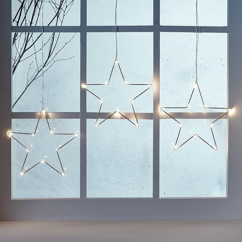 Besuche den Lights4fun-Store Lights4fun 90cm LED Osby Sternen Vorhang Timer Batterie Lichtervorhang Innen Weihnachtsdeko Leuchtsterne Kinderzimmer — Weihnachtsbeleuchtung