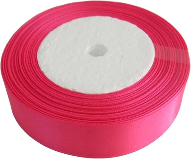 Marke: GCS 23 Meters Satinband 20 mm in mehreren Farben als Geschenkband für Hochzeiten, als Borte, Handwerkskünste, für Schürzen, als Dekoration. -, hot pink, 20 mm — Geschenkverpackung