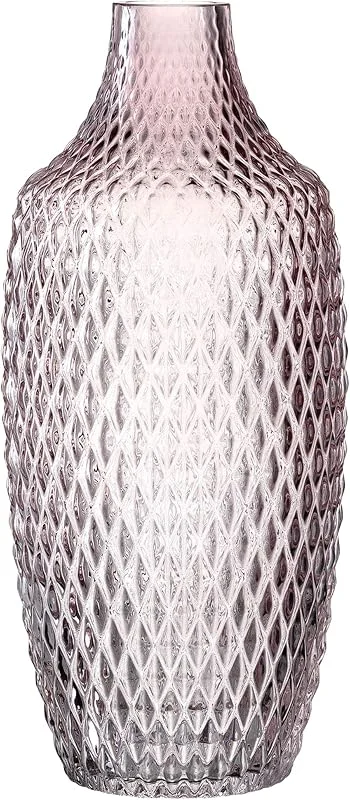 Besuche den LEONARDO HOME-Store Leonardo Poesia Tisch-Vase, handgefertigte Deko-Vase in Rosa Violett, ovale Blumen-Vase aus Glas, Tisch-Dekoration mit Relief-Optik, Höhe 30 cm, 018680 — Kerzenlicht Abendessen