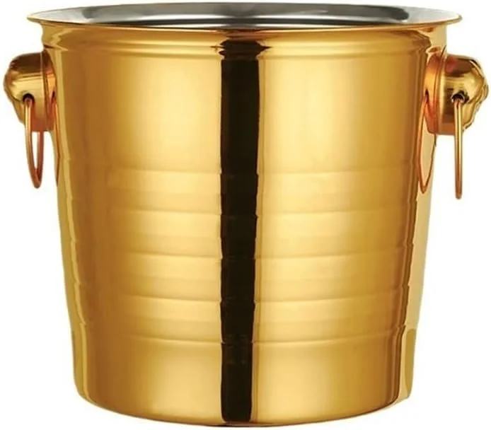 Marke: Lijiaxiuyc-101 eiskübel Verdickter Eiskübel aus Edelstahl for Bar, Champagner, gekühltes Bier, Wein, gekühlter Eimer for Eiswürfel sektkübel(Gold, Mittel) — Küche & Haushalt