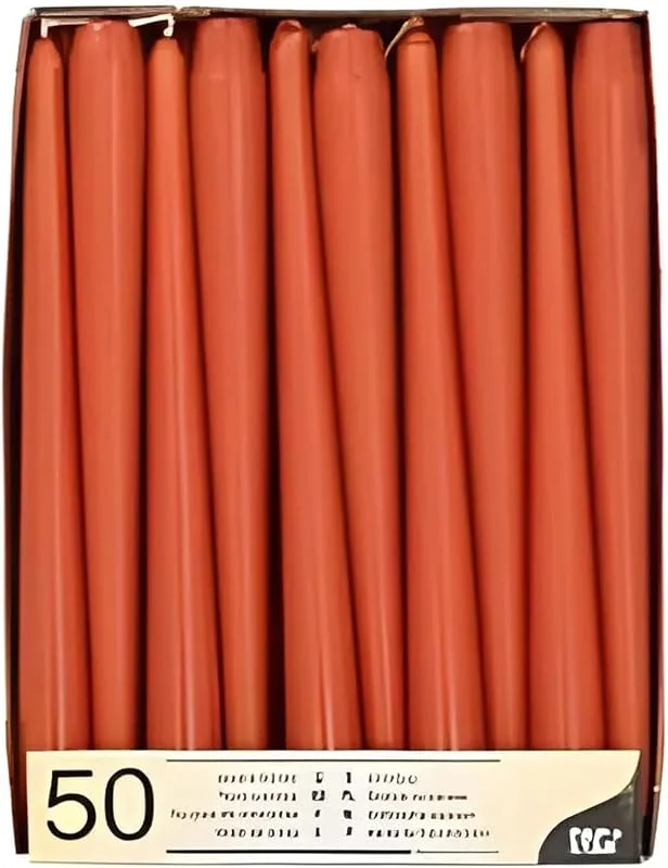 Besuche den PAPSTAR-Store PAPSTAR 50 Leuchterkerzen Ø 2, 2 cm · 25 cm rost — Kerzenlicht Abendessen