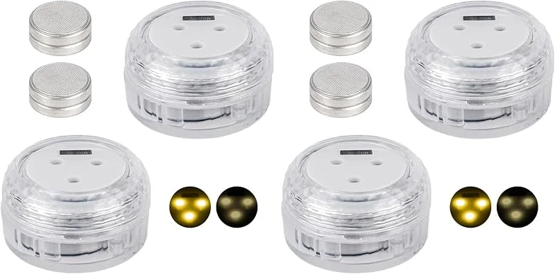 Besuche den Ideen mit Herz-Store Ideen mit Herz, Power-LED-Leuchten XL, wasserfest, klar, LED-Leuchtmittel, Unterwasserbeleuchtung, 2 Stück, mit Timer, inklusive Batterien (Farbwechsel) (Packung mit 2) — Kerzenlicht Abendessen