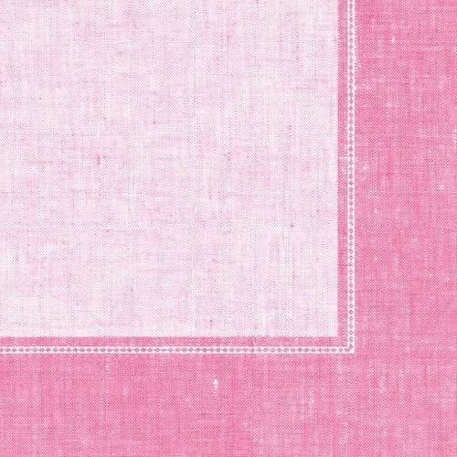 Marke: Servietten Dinner 50 Servietten Cottone Dinner stoffähnlich Border rosa pink für Hochzeit, Geburtstag, Ostern, Frühling, Weihnachten 40x40cm — Advent und Tisch