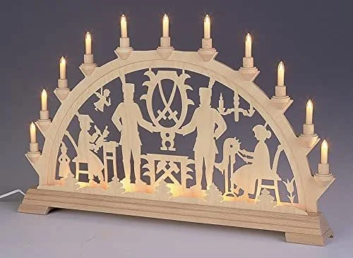 Besuche den Rudolphs Schatzkiste-Store Rudolphs Schatzkiste Fensterdekoration Schwibbogen Schneeberger Motiv groß BxTxH= 84x6, 5x49cm NEU Lichterbogen Fensterbogen Schweben Erzgebirge Seiffen Weihnachten Holz Dekoration — Weihnachtsdeko