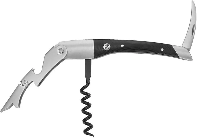 Besuche den ZWILLING-Store ZWILLING Sommelier, Kellnermesser, Mit 3-in-1 Funktion: Korkenzieher, Folienschneider und Flaschenöffner, Edelstahl — Wein und Festtafel