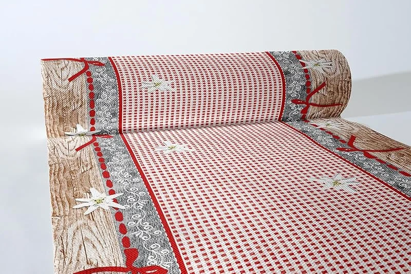 Marke: Mank Mank GmbH Airlaid Tischläufer Hüttengaudi Deko 40 cm x 24 m, Tischdecken-Rolle stoffähnlich, praktische Einmal-Tischdecke, 1 Stück Almblick Alpenstil Tischläuferrolle — Küche & Haushalt