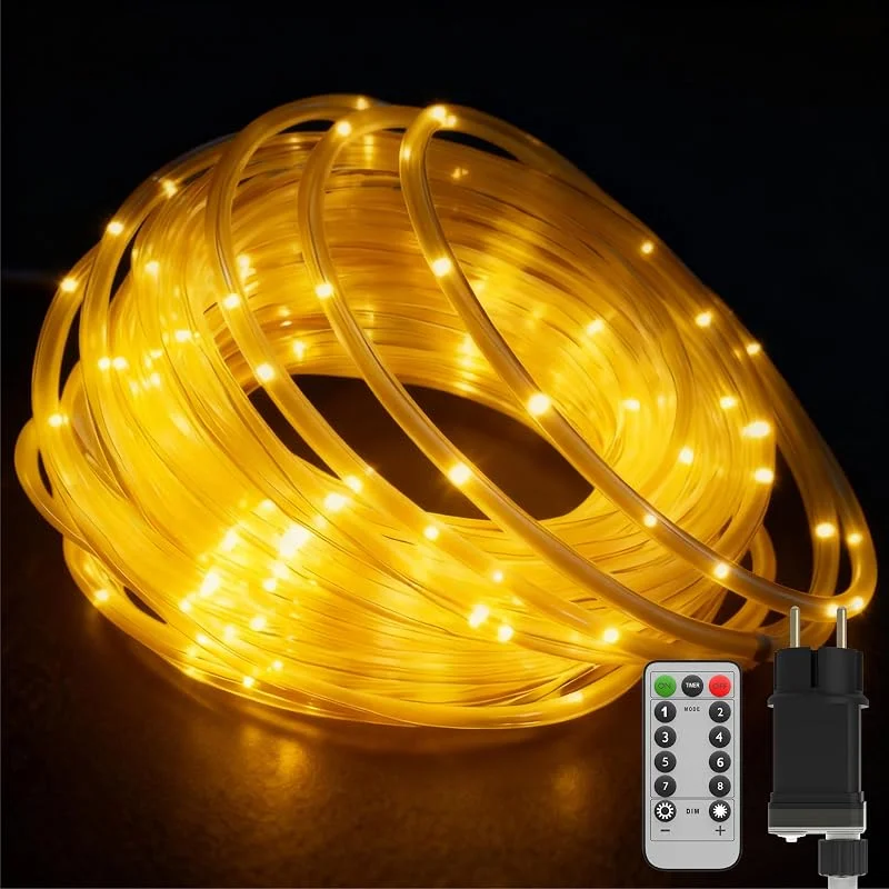Marke: Suusolny 50m 500LEDs Lichterschlauch Dimmbar LED Lichterkette mit 8 Modi & Timer Schlauch Außen IP44 Wasserdicht Weihnachten Dekolicht LED Beleuchtung für Party Feier Weihnachtsbeleuchtung Warmweiß