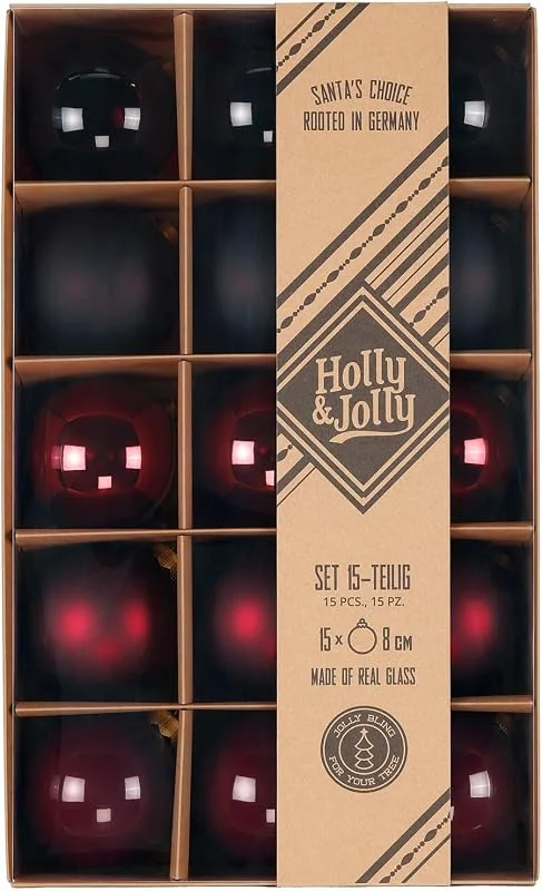 Marke: Holly & Jolly Holly & Jolly - Weihnachtskugeln Smooth Port Flow, 15 Stück — Weihnachtsdeko