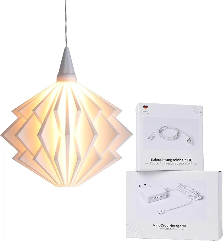 Marke: InnoCreo Weihnachtsstern beleuchtet, Komplettset mit Aufhängung und Netzteil, Dekolampe, Fensterdeko hängend, Herbstdeko innen — Weihnachtsdeko