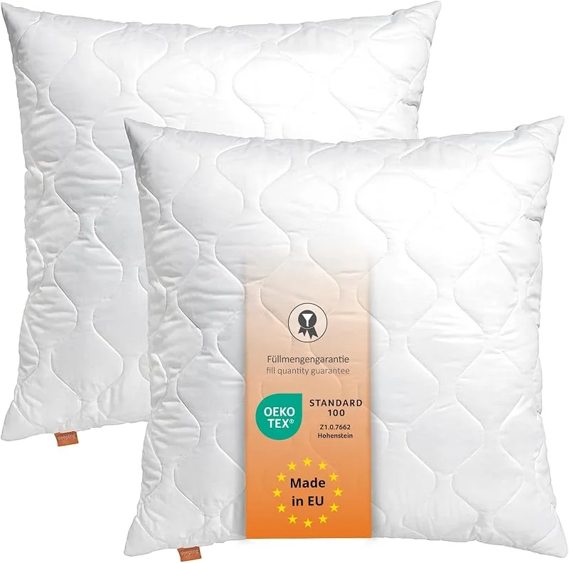 Besuche den sleepling-Store sleepling 2er Set Kissen 50x50 cm, Sofakissen, Kissenfüllung, Basic 100 — Wein und Festtafel