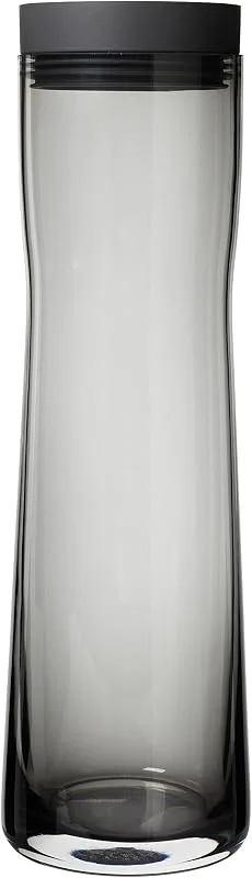 Besuche den blomus-Store blomus -SPLASH- Wasserkaraffe aus Rauchglas, rauch, dunkelgrau, 1Liter Fassungsvermögen, Silikon, Edelstahldeckel, einfache Handhabung (H, B, T: 29, 5 x 9 x 9 cm, 63807) — Wein und Festtafel