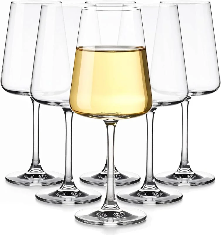 Besuche den Glasmark KROSNO 1992-Store Glasmark KROSNO 1992 Weißweingläser modern 390 ml, 6er Set, Weingläser Set Weißweinkelche Gläser Set Kristallglas — Wein und Festtafel
