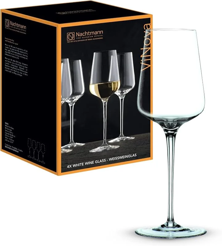 Besuche den Nachtmann-Store Nachtmann 4-teiliges Weißweingläser Set, 380 ml, ViNova, 98074, Weingläser aus Kristallglas, Weißwein Gläser spülmaschinenfest — Wein und Festtafel