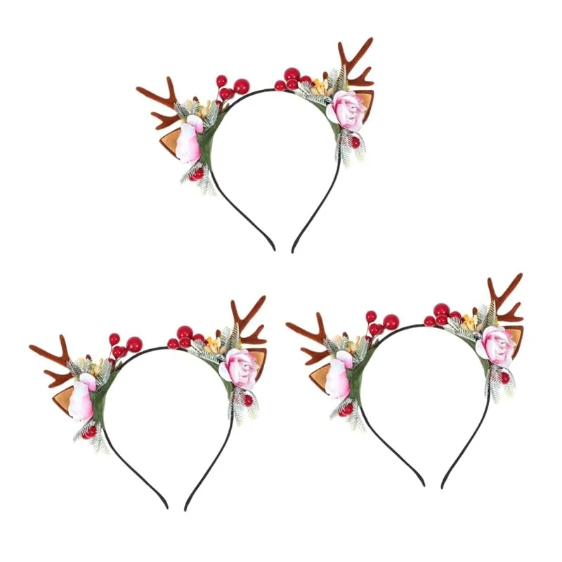 Besuche den DOITOOL-Store DOITOOL 3 Stk Weihnachtshaarband Halloween-elfen-stirnbänder Weihnachtskopfbedeckungen Für Mädchen Rentier-stirnband Haarreifen Haargummis Für Mädchen Hirsch-stirnband Ohr Kind Kleidung — Haarpflege