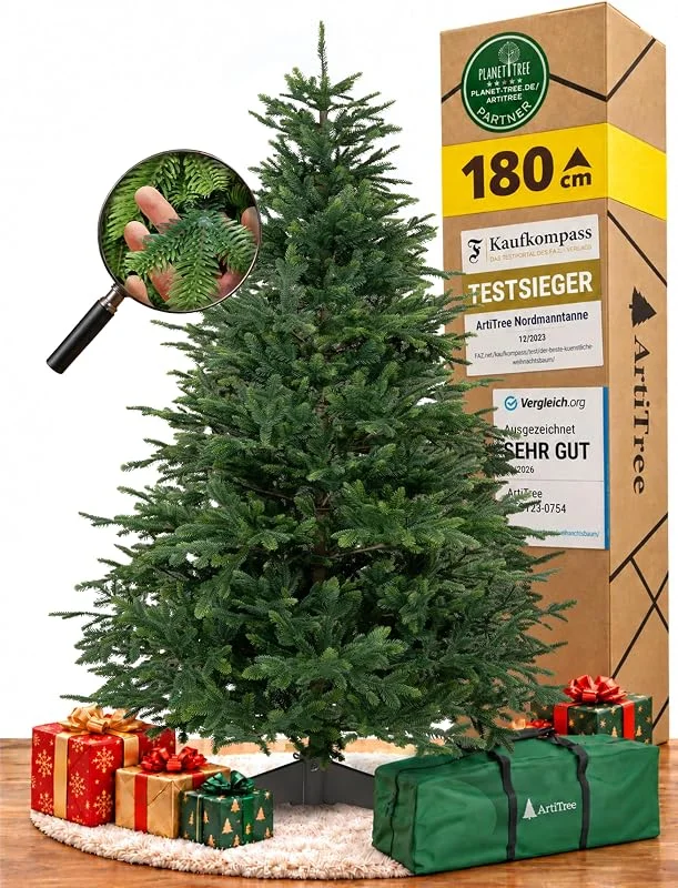 Besuche den ArtiTree-Store ArtiTree Künstlicher Weihnachtsbaum 180 cm – Nordfichte aus Spritzguss — Weihnachtsdeko
