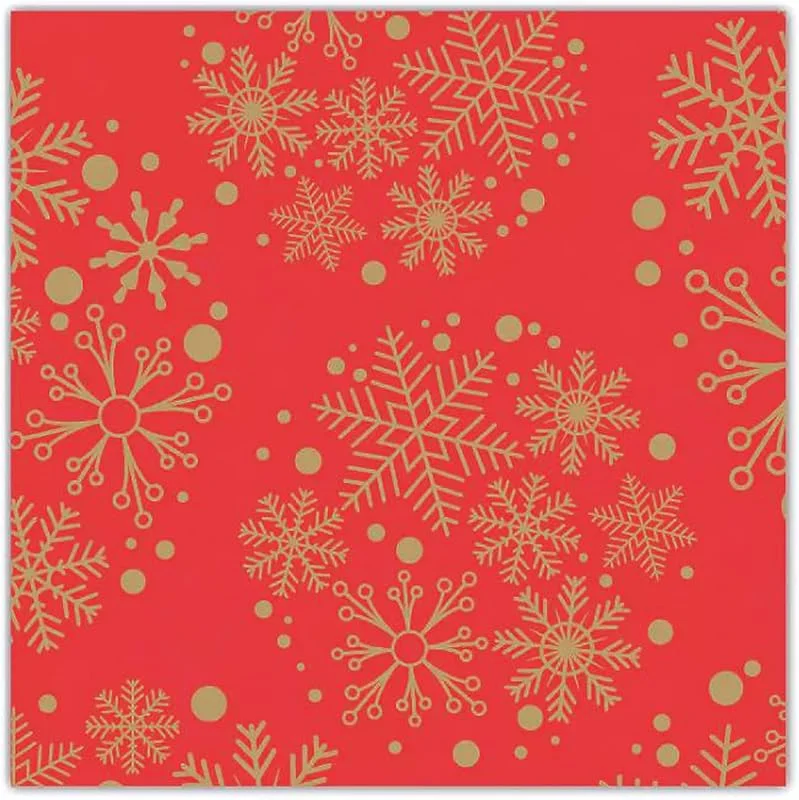 Marke: AVA Servietten stoffähnlich 40x40cm mit Schneeflocken 25 Stück - FARBAUSWAHL - Airlaid saugstark - Einweg Tischservietten zum Falten - Papierservietten für Weihnachten Winterhochzeit Gastronomie Rot Gold — Advent und Tisch