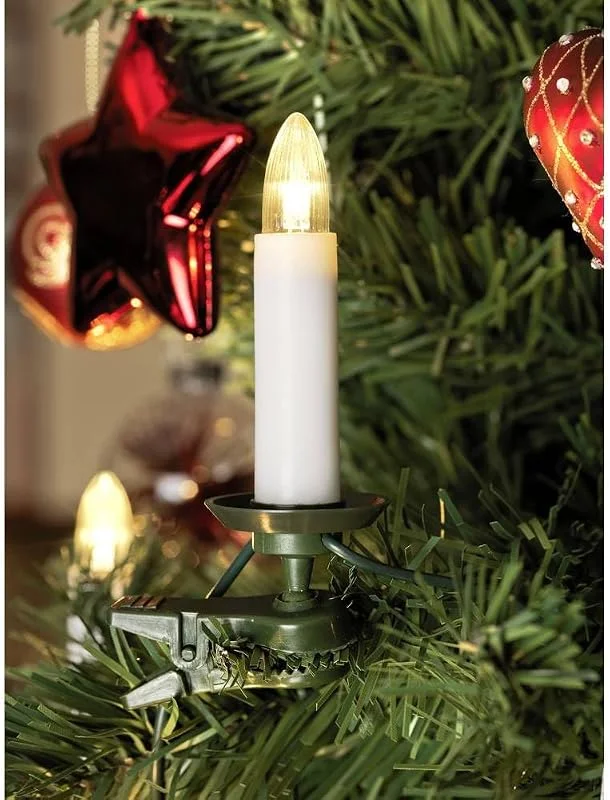Besuche den Konstsmide-Store Konstsmide LED Baumkette, Topbirnen, teilbarer Stecker, 16 warm weiße Dioden, 230V, Innen, grünes Kabel - 2010-020 — Weihnachtsbeleuchtung