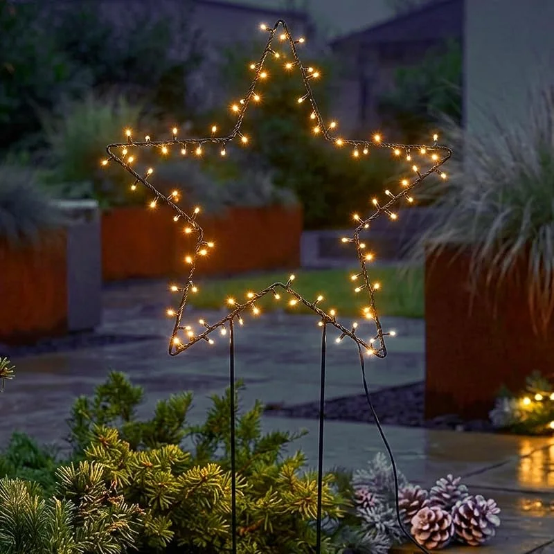 Besuche den Spetebo-Store XL Leuchtstern Gartenstecker schwarz 60cm batteriebetrieben 140 LED — Weihnachtsdeko