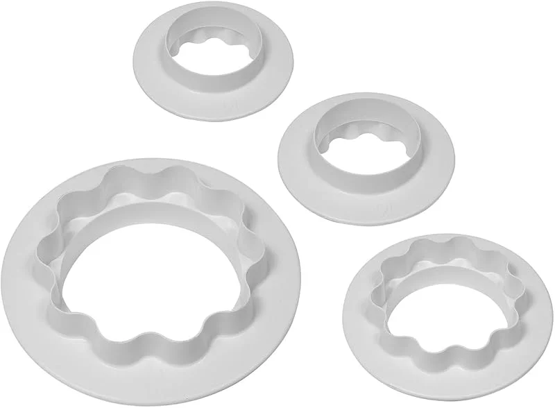 Marke: PME PME RW702 Ausstecher mit runden und gewellten Kanten, Sortiment, Kunststoff, Ivory, 9 x 2.5 x 9 cm, 4-teilig — Weihnachtskueche