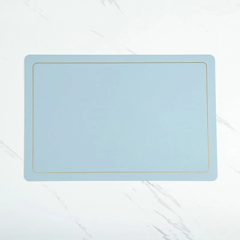 Besuche den Epinki-Store Epinki Tischset Weihnachten Natur Quadratisch, 2er Set 45x30CM Platzsets Weihnachten Modern Rechteckig Einfarbig aus PU Leder, Tischmatten Set Abwaschbar Hellblau für Küche Restaurant und Hotel — Küche & Haushalt