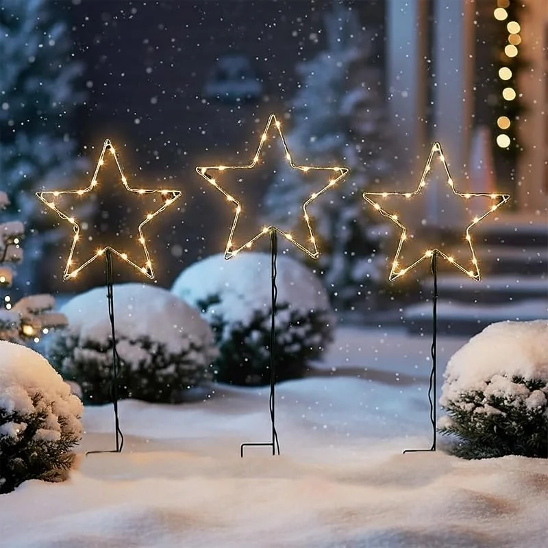 Besuche den Spetebo-Store LED Gartenstecker Stern 3er Set - 30, 24 cm - Deko Beleuchtung für Außen mit Timer - Garten Leuchte mit Erdspieß Batterie betrieben Weihnachten Advent — Weihnachtsbeleuchtung