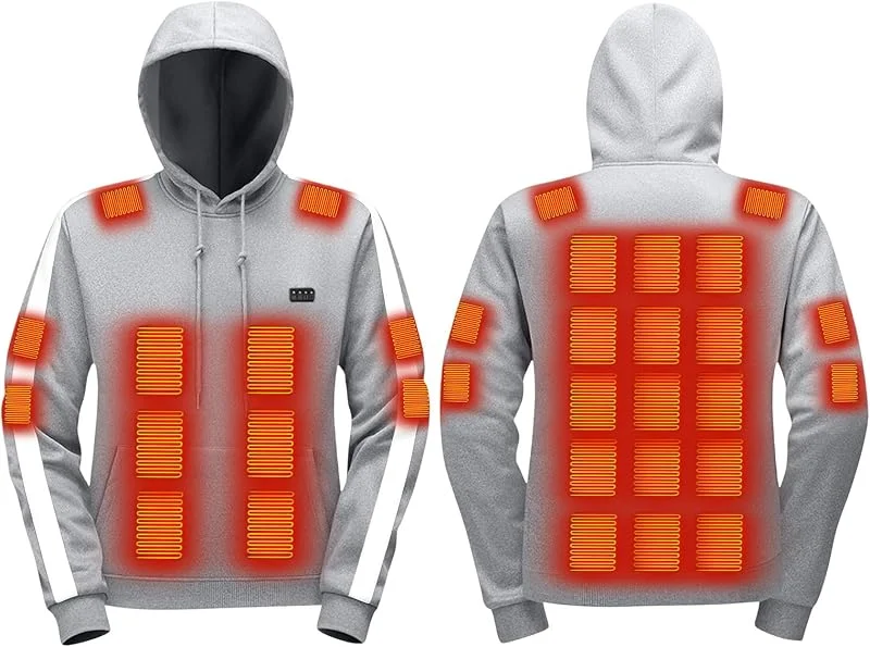 Marke: AEGJEGVD Beheizbare Hoodie Herren Damen 29 Heizzonen Beheizbare Pullover Fleece — Heizkleidung