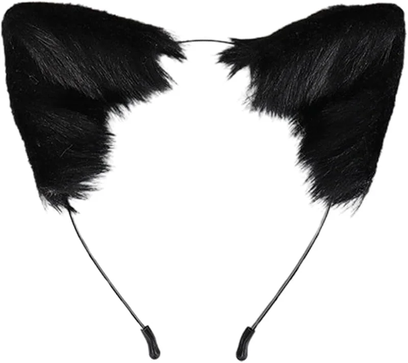 Marke: Generisch Katzenohren Kopfbedeckung Tierohren Kopfschmuck Metall Punk Stirnband Coole Katzenohren Haarschmuck Halloween Cosplay Kostüm Kopfbedeckung Anime Con Requisiten für Erwachsene Frauen Männer L — Weihnachtsmode