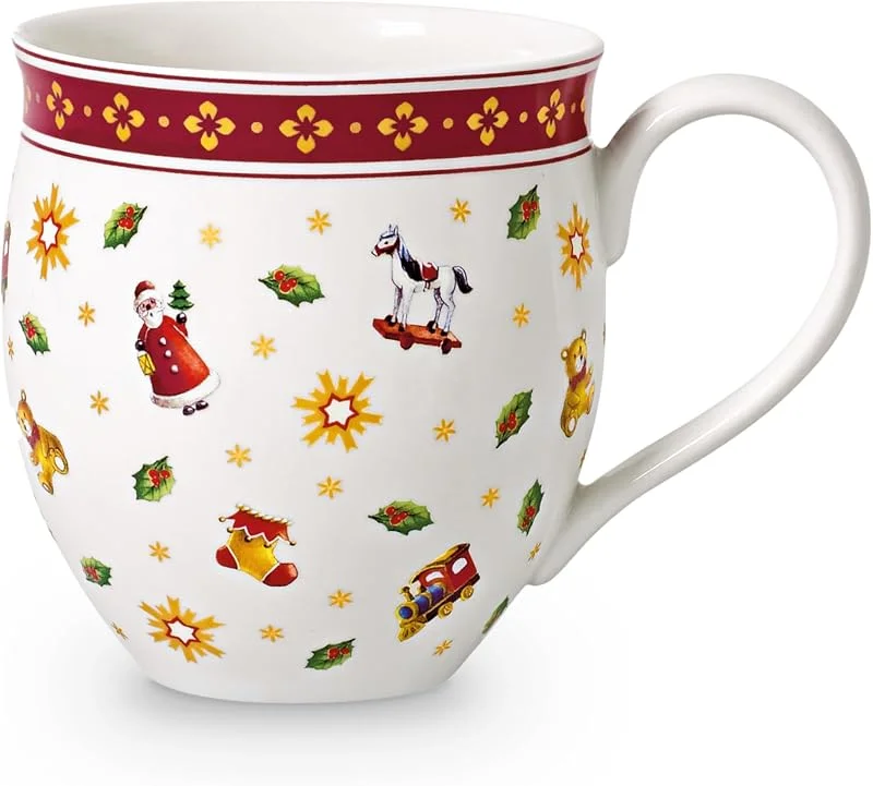 Villeroy & Boch Toy's Delight Kaffeebecher 6er Set, 470 ml, Weihnachtstasse, Becher, Kaffeetasse, Heißgetränkebecher, Tasse Winter Toys Weihnachten, Wintertasse, Weihnachtskaffeebecher, Porzellan — Advent und Tisch