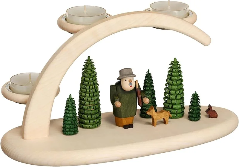 Besuche den Seiffener Volkskunst-Store Seiffener Volkskunst Leuchterbogen, Länge 25 cm, natur, original Erzgebirge SV 15303 — Weihnachtsdeko