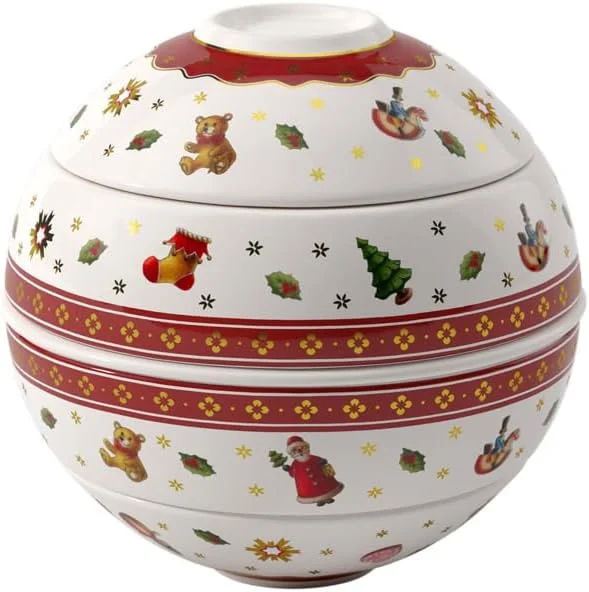 Villeroy & Boch – Toy's Delight La Petite Boule Snacking-Set 5 teilig Rot, Spülmaschinenfest, Geschirrset, Weihnachtsgeschirr Toys, Deko Weihnachten, Premium Porzellan — Advent und Tisch