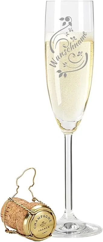 Besuche den GRAVURZEILE-Store GRAVURZEILE Sektglas mit Gravur eines Namen - Hochwertige Laser-Gravur - im Vintage Design als Geburtstagsgeschenk - Personalisiert mit Wunschgravur — Wein und Festtafel