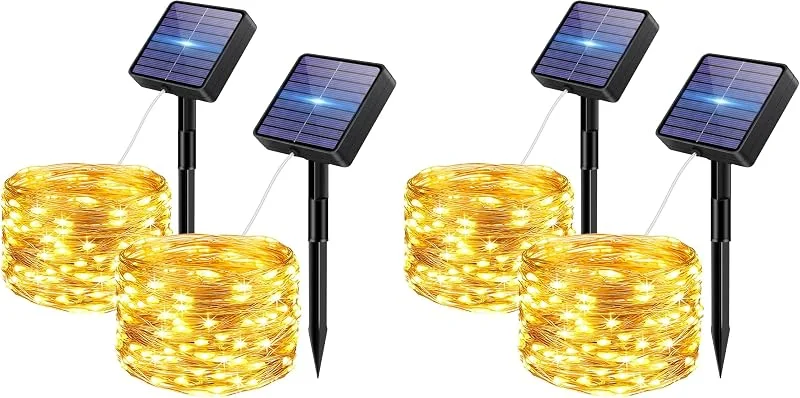 Besuche den bitjam-Store 2 Stück Solar Lichterkette Outdoor, 5+2 M Lichterkette Außen Solar (Packung mit 2) — Weihnachtsbeleuchtung