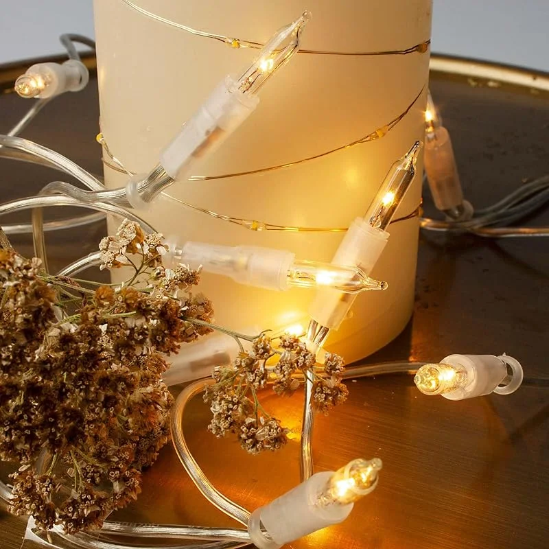 Besuche den hellum-Store hellum 10er Lichterkette innen warmweiß für Schwibbogen, Kabel transparent (Packung mit 6) — Weihnachtsdeko