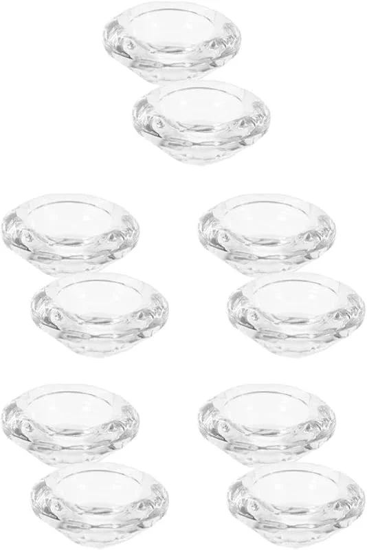Marke: BESTOYARD 10 Stück Diamant Glas Teelichthalter aus Kristall mit Prismatischer — Kerzenlicht Abendessen