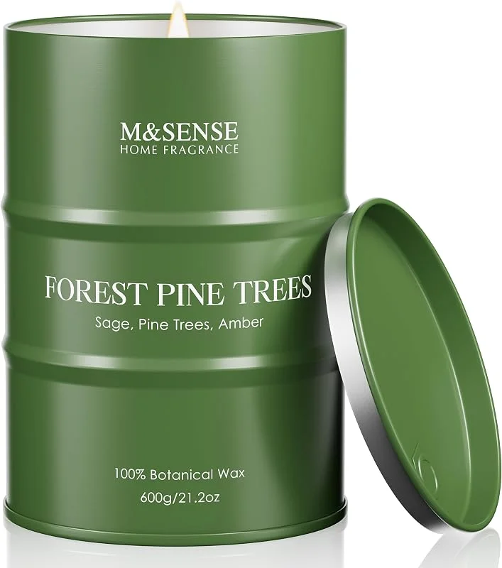 Besuche den M&SENSE-Store M&SENSE Frostige Kiefer Weihnachten Duftkerze groß 600g 120Std. Brenndauer — Kerzenlicht Abendessen