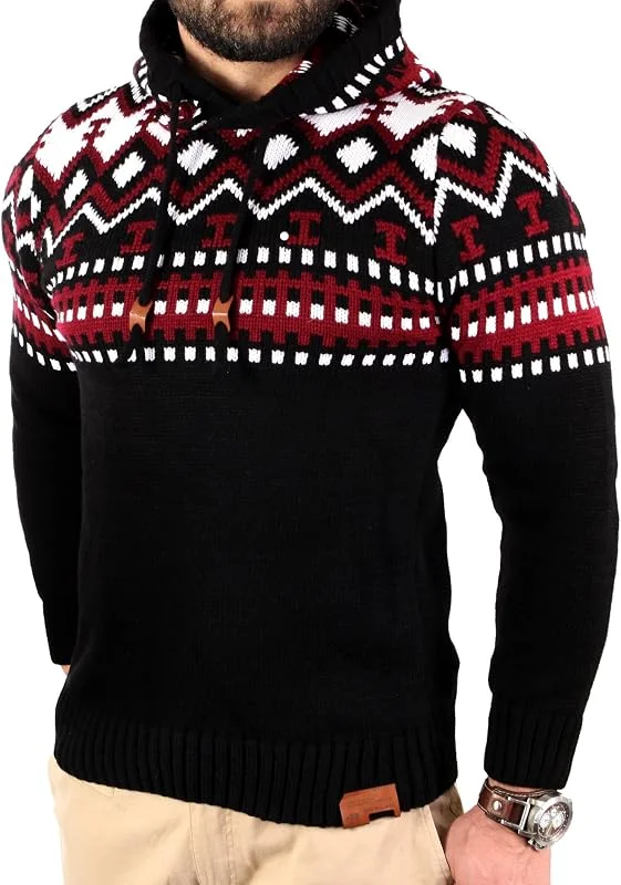 Besuche den Reslad-Store Reslad Norweger Pullover Herren Winterpullover Kapuzenpullover, Strickpullover für Männer RS-3013 — Weihnachtsmode