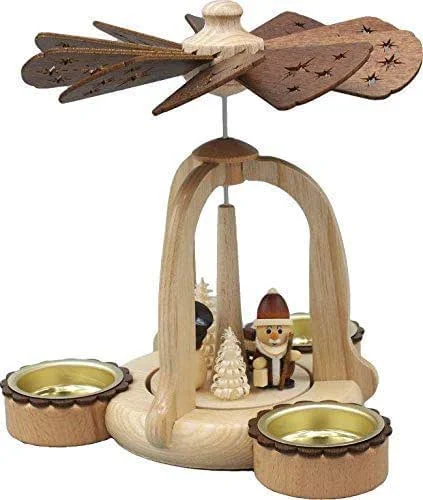 Marke: Rudolphs-Schatzkiste Rudolphs-Schatzkiste Pyramide Weihnachtsmann 17cm NEU Erzgebirge Teelichtpyramide Holzpyramide — Weihnachtsdeko