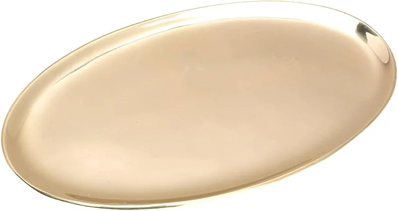 Besuche den NKlaus-Store NKlaus ovaler Kerzenteller 17x10cm aus Messing, Gold, poliert — Kerzenlicht Abendessen