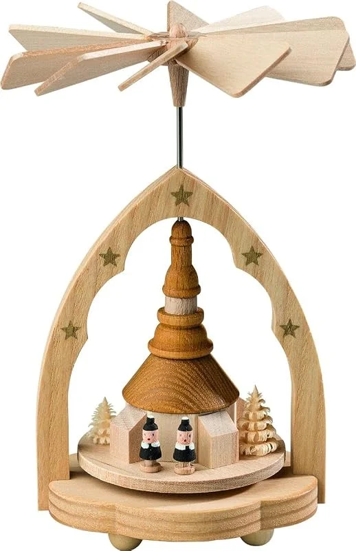 Marke: Richard Glässer Seiffen Richard Glässer 01723 Pyramide, Holz, Natur, 8 x 8 x 11 cm — Weihnachtsdeko