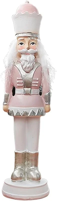 Marke: Woideklu Nutcracker Statue Resin Skulptur Weihnachtsornament Wohnaccessoire Sammlerfigur für Geschenk Home Dekoration Restaurant Café, Rosa — Weihnachtsdeko
