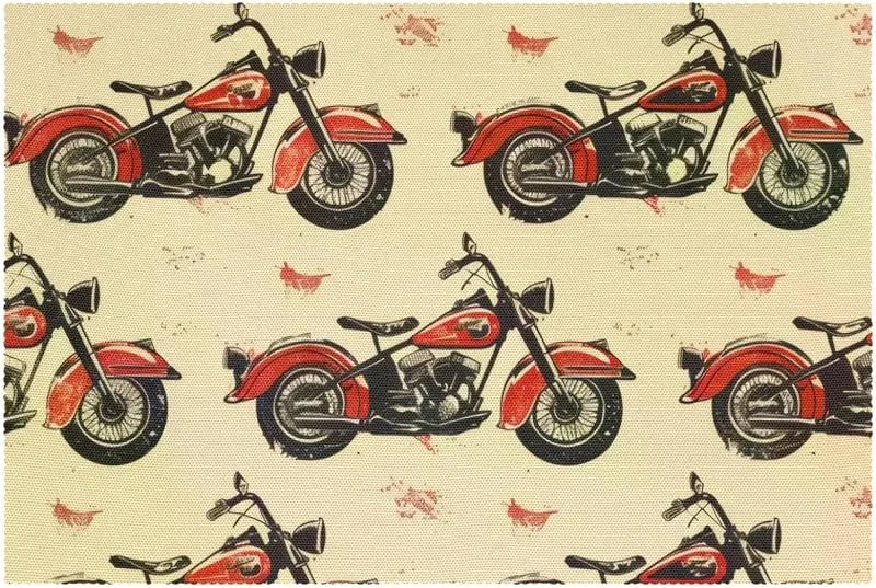 Marke: VAPOKF Cooles rotes Motorrad-Platzset, 1 Stück, für Esstisch, waschbar, rutschfest, für Weihnachten, Urlaub, Geburtstag, Party — Küche & Haushalt