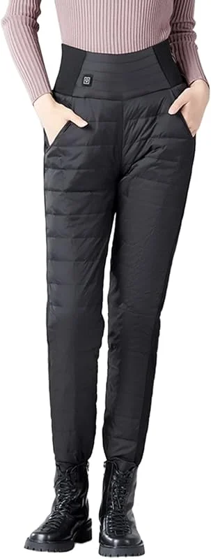 Marke: Generisch Generisch Beheizbare Damenhose mit Zonenheizung vorne hinten waschbare Freizeithose mit DREI Temperaturstufen praktischer Tasche (Black, L) — Heizkleidung